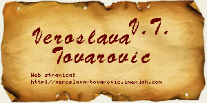Veroslava Tovarović vizit kartica